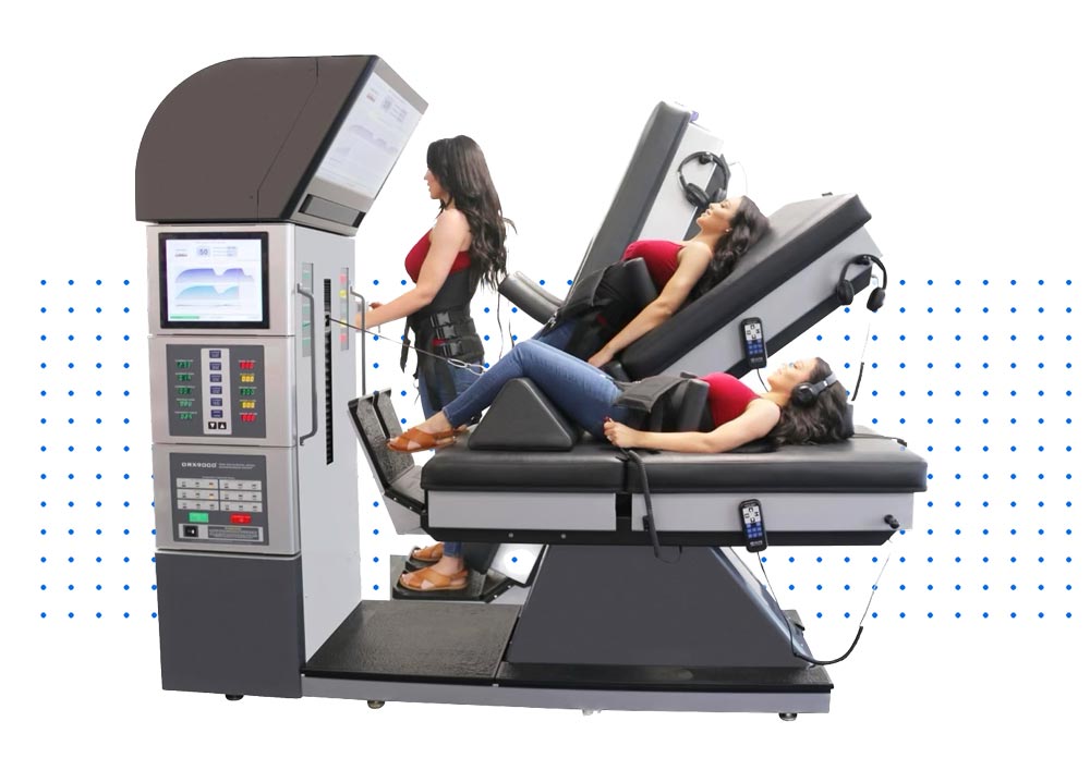 DRX9000 Decompression Machine for buldging discs pain and sciaticia, make appointment.